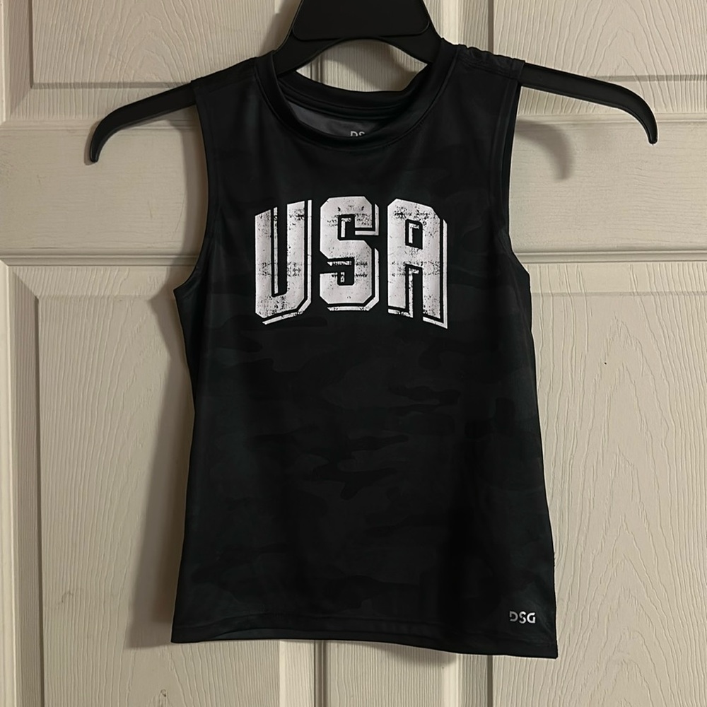DSG BOYS PRINTED MOVEMENT TANK: BLACK CAMO: NEW WITH TAGS: SIZE XS